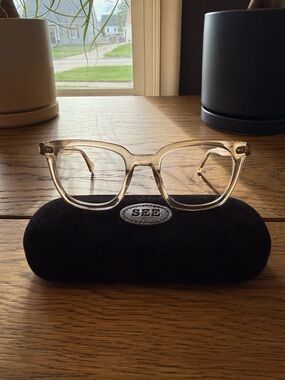 SEE 5643 C65 Champagne Crystal Square Eyeglass